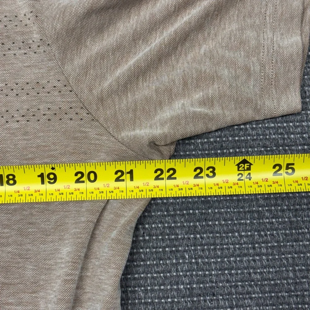 TravisMathew‎ Mens Tan Heathered Pima Cotton Blend Short Sleeve Golf Polo Large